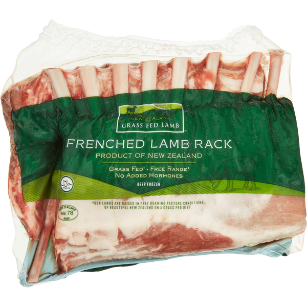 New Zealand Halal Frenched Lamb Rack, 3 lb avg wt