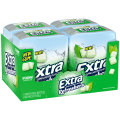 Extra Refreshers Sugar Free Gum, Spearmint, 40 pieces, 4 ct