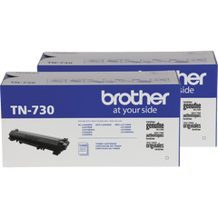 Brother BRTTN730 Toner Cartridge, Black, 2 pk