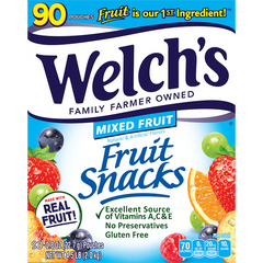 Welch's Fruit Snacks, Mixed Fruit, 0.8 oz, 90 ct