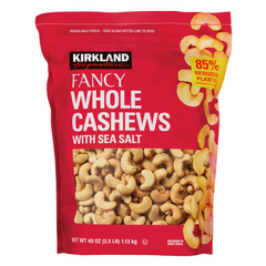 Kirkland Signature Fancy Whole Cashews with Sea Salt, 2.5 lbs