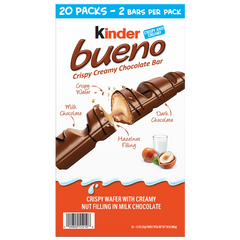 Kinder Bueno Chocolate Bars, 1.5 oz, 20 ct