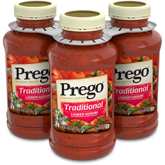 Prego Italian Sauce, Traditional Lower Sodium, 45 oz, 3 ct