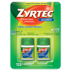 Zyrtec 24 Hour Allergy Relief Antihistamine Cetirizine HCl 10 mg, 120 Tablets