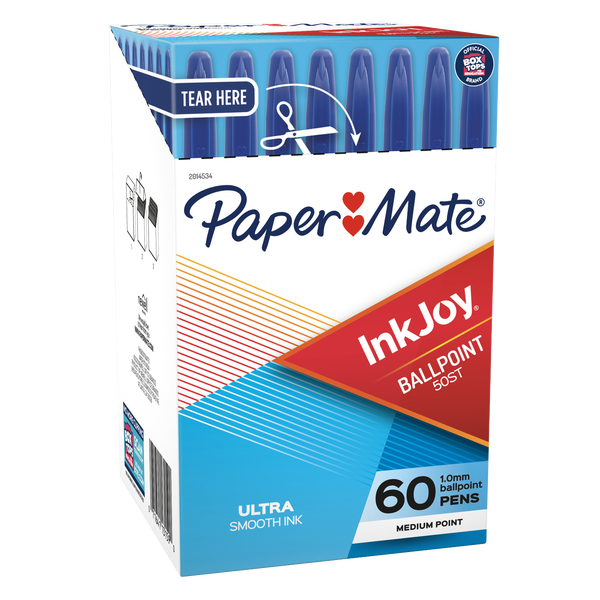 Paper Mate InkJoy 50ST Ballpoint Pen, Medium Point 1.0mm, Blue, 60 ct