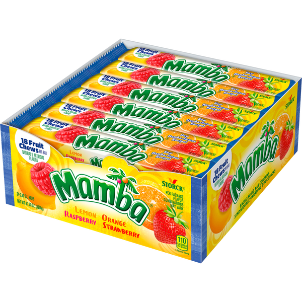 Mamba Fruit Chews, Variety Pack, 2.8 oz, 24 ct