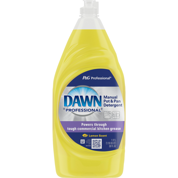 Dawn Professional Manual Pot and Pan Dish Detergent, Liquid Concentrate, Lemon Scent, 38 fl oz, 8 ct