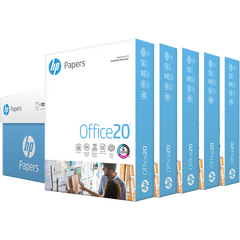 HP Office 20 Printer Paper, 92 Bright, 20 lb, White, 8-1/2" x 11", 5 Reams, 2500 Sheets