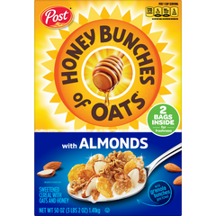 Post Honey Bunches of Oats Cereal, with Almonds, 50 oz