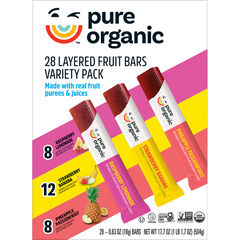 Pure Organic Layered Fruit Bars, Variety Pack,  0.63 oz, 28 ct