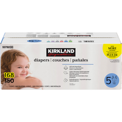 Kirkland Signature Diapers, Size 5, 168 ct