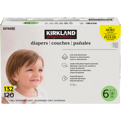 Kirkland Signature Diapers, Size 6, 132 ct