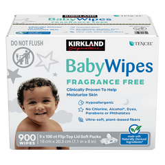 Kirkland Signature Baby Wipes, Fragrance Free, 900 ct