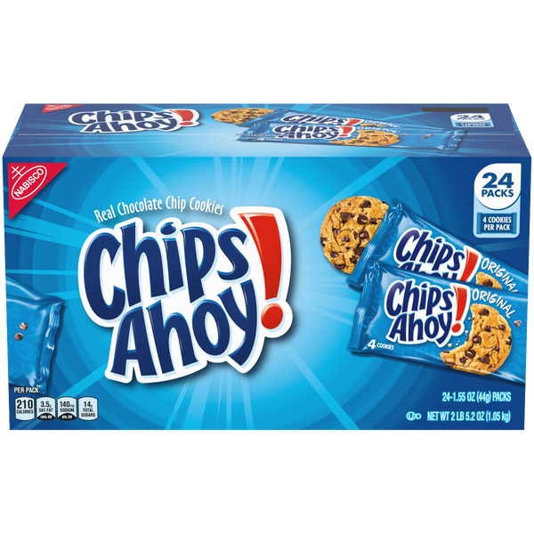 CHIPS AHOY! Chocolate Chip Cookies, Original, 1.55 oz, 24 ct