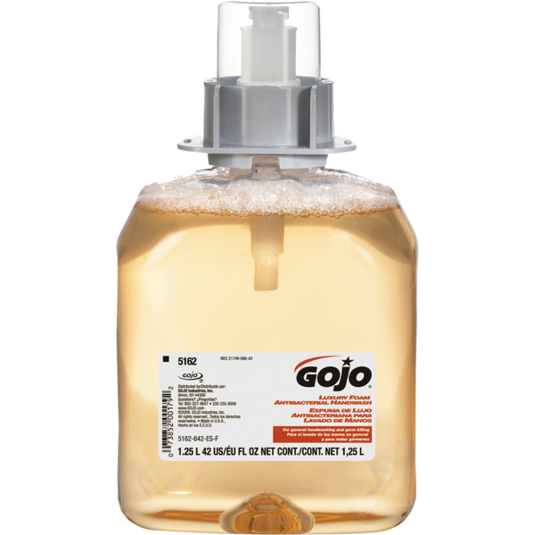 Gojo FMX-12 Luxury Foam Antibacterial Handwash Refill, Fresh Fruit, 1250 mL