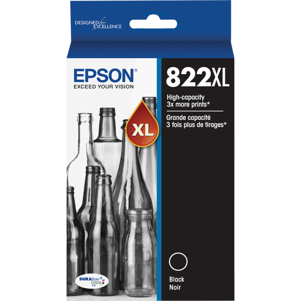 Epson 822XL Ink Cartridge, High Yield, Black