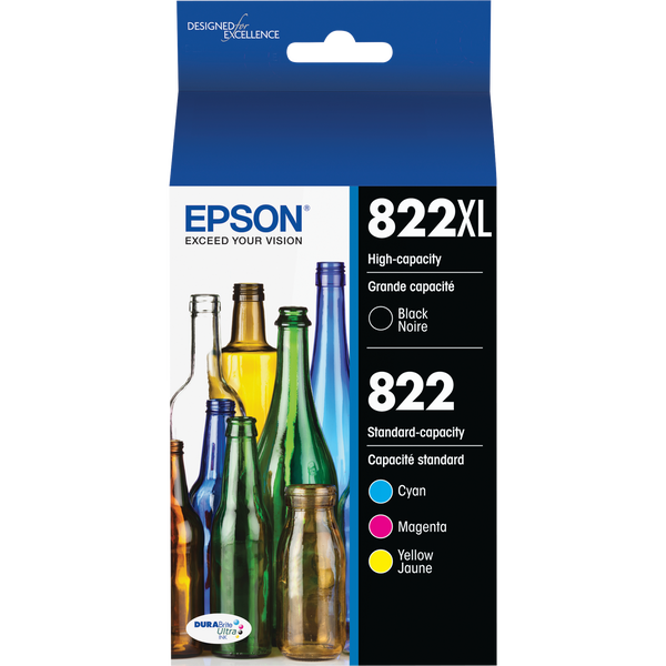 Epson 822XL and 822 Ink Cartridge Combo Pack