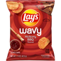 Lay’s Wavy Potato Chips, Hickory BBQ, 1.5 oz, 64 ct