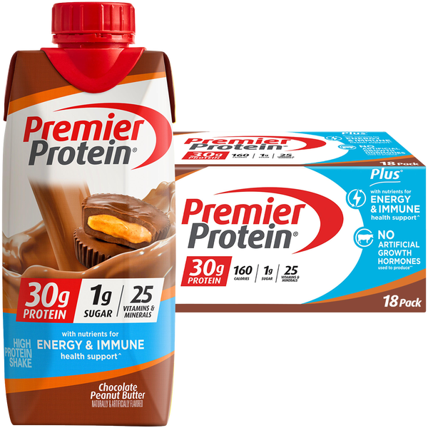 Premier Protein Shake, 30g Protein, Chocolate Peanut Butter, 11 fl oz, 18 ct