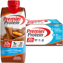 Premier Protein Shake, 30g Protein, Chocolate Peanut Butter, 11 fl oz, 18 ct