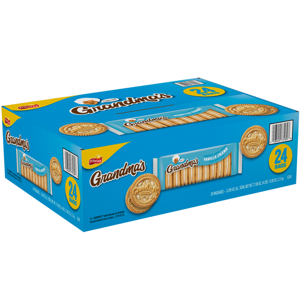 Grandma's Sandwich Creme Cookies, Vanilla, 3.245 oz, 24 ct