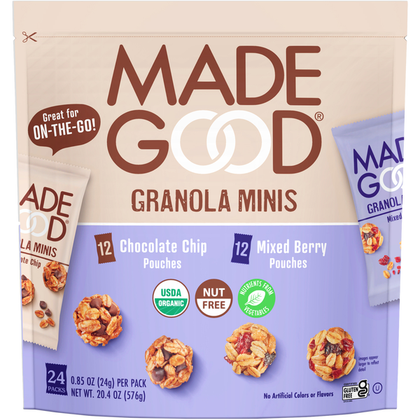 MadeGood Granola Minis, Variety Pack, 0.85 oz, 24 ct