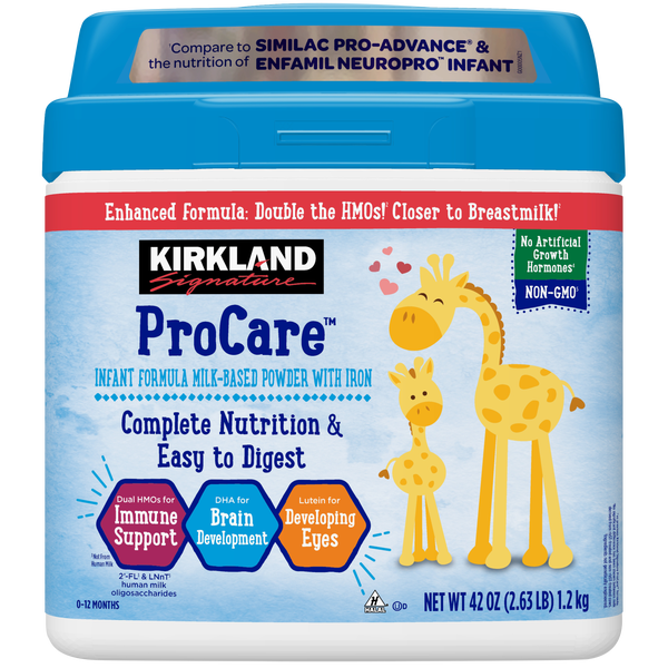 Kirkland Signature ProCare Infant Formula Milk-Based Powder with Iron, 42 oz