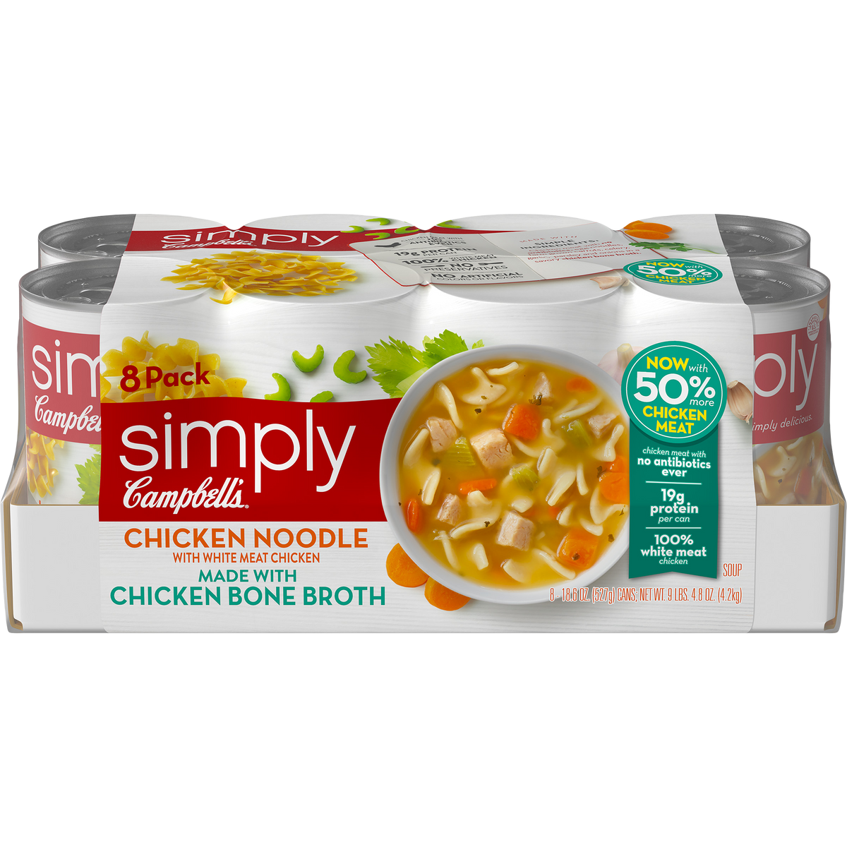 Campbell's Soup, Simply Chicken Noodle, 18.6 oz, 8 ct