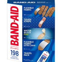 Band-Aid Adhesive Bandages, Assorted, 198 ct