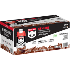 Muscle Milk Genuine Protein Shake, 25g Protein, Zero Sugar, Chocolate, 11 fl oz, 18 ct