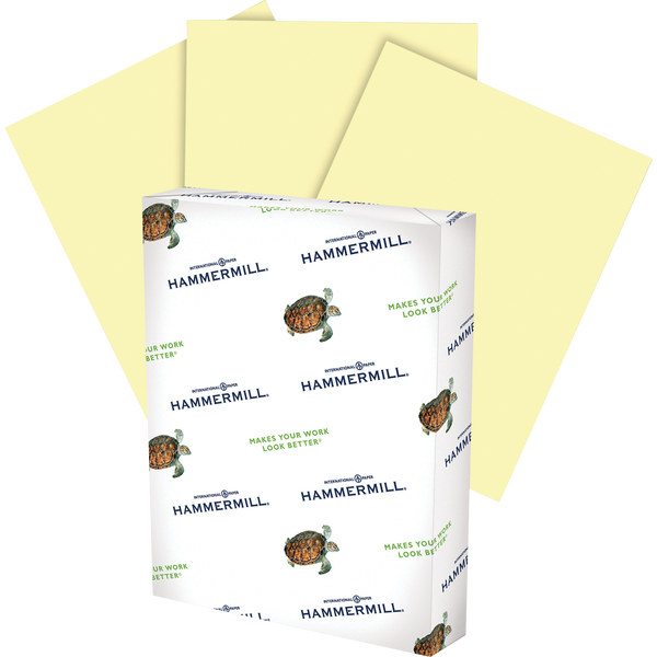 Hammermill Colored Paper, Canary Copy Paper, 20 lb, 8-1/2" x 11", 1 Ream, 500 Sheets