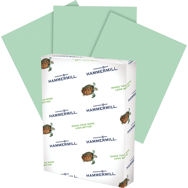 Hammermill Colored Paper, Green Copy Paper, 20 lb, 8-1/2" x 11", 1 Ream, 500 Sheets