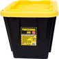 Greenmade Plastic Storage Bin with Lid, 12 Gallon, Black and Yellow, 2 ct