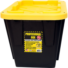 Greenmade Plastic Storage Bin with Lid, 12 Gallon, Black and Yellow, 2 ct