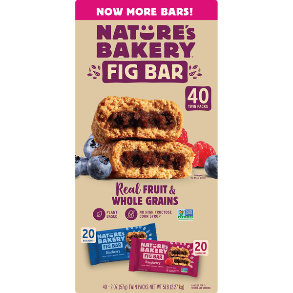 Nature's Bakery Fig Bar, Variety Pack, 2 oz, 40 ct