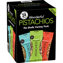 Wonderful Pistachios, No Shell, Variety Pack, 0.75 oz, 24 ct