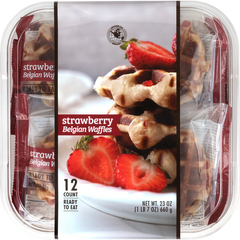 Universal Bakery Belgian Waffles, Strawberry, 1.9 oz, 12 ct