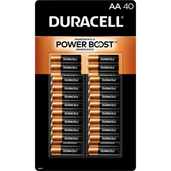 Duracell Power Boost Coppertop Alkaline AA Batteries, 40 ct