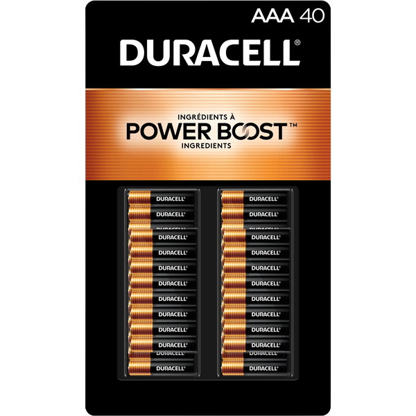 Duracell Power Boost Coppertop Alkaline AAA Batteries, 40 ct