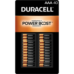 Duracell Power Boost Coppertop Alkaline AAA Batteries, 40 ct