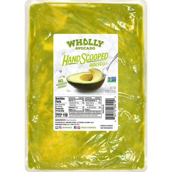 Wholly Avocado Hand Scooped Avocado, 4 lbs