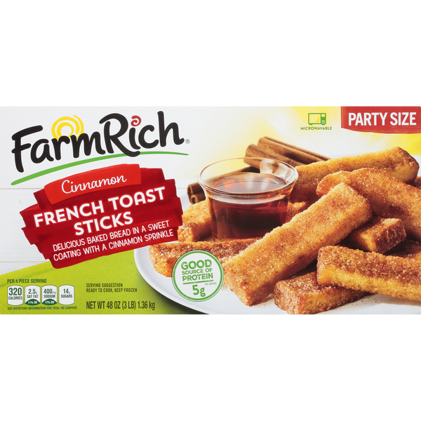 Farm Rich French Toast Sticks, Cinnamon, 48 oz