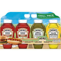 Heinz Ketchup, Relish, Mustard Grill Pack, 4 ct