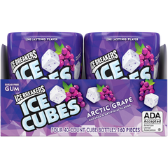 Ice Breakers Ice Cubes Sugar Free Gum, Arctic Grape, 40 pieces, 4 ct