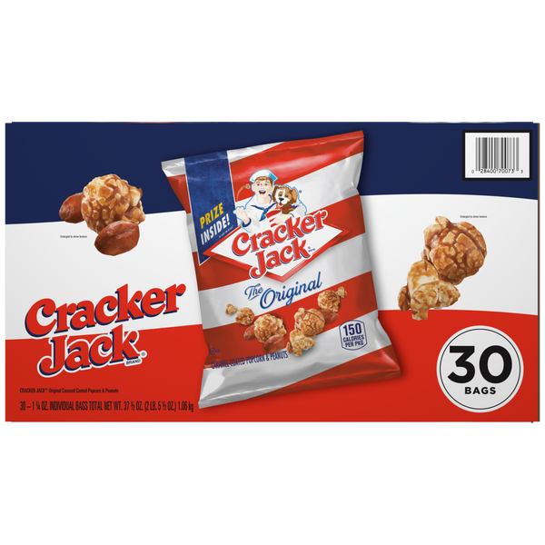 Cracker Jack, Original Caramel Coated Popcorn and Peanuts, 1.25 oz, 30 ct