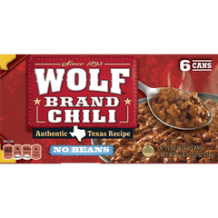 Wolf Brand Chili, No Beans, 15 oz, 6 ct