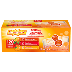 Emergen-C 1000 mg Vitamin C Daily Immune Support Fizzy Drink Mix, Variety Pack, 120 ct