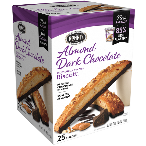 Nonni’s Biscotti, Almond Dark Chocolate, 25 ct