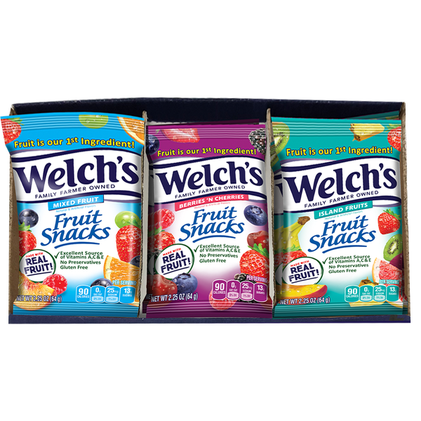 Welch's Fruit Snacks, Variety Pack, 2.25 oz, 20 ct