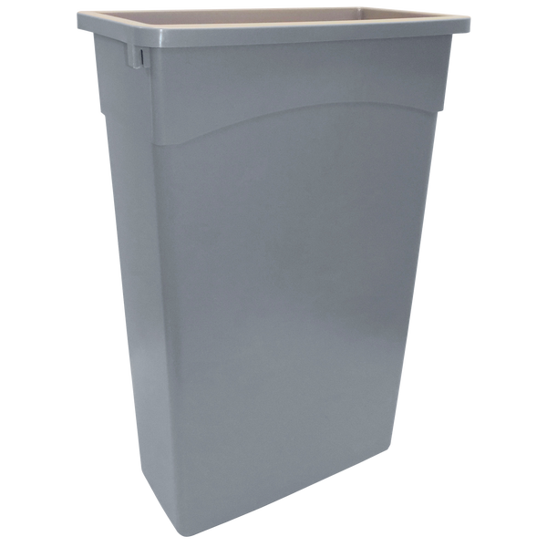 Continental Wall Hugger Trash Can, 23 Gallon, Gray